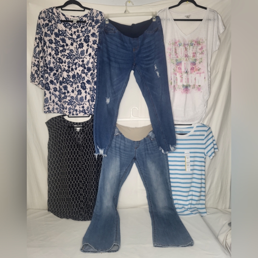 Motherhood Maternity Bundle 6 Piece Lot Size Large Song & Oh Baby Jeans - Picture 3 of 17